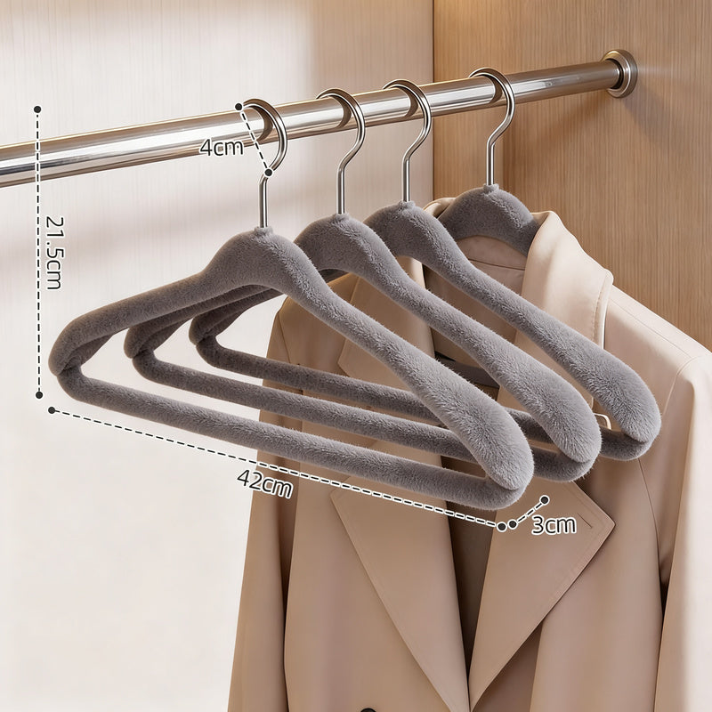 Flocked hangers, non-slip, wide shoulders