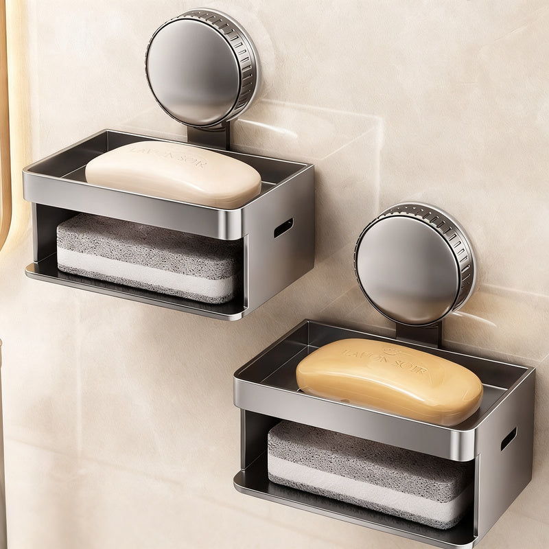 Soap dish with suction cup, wall mountable