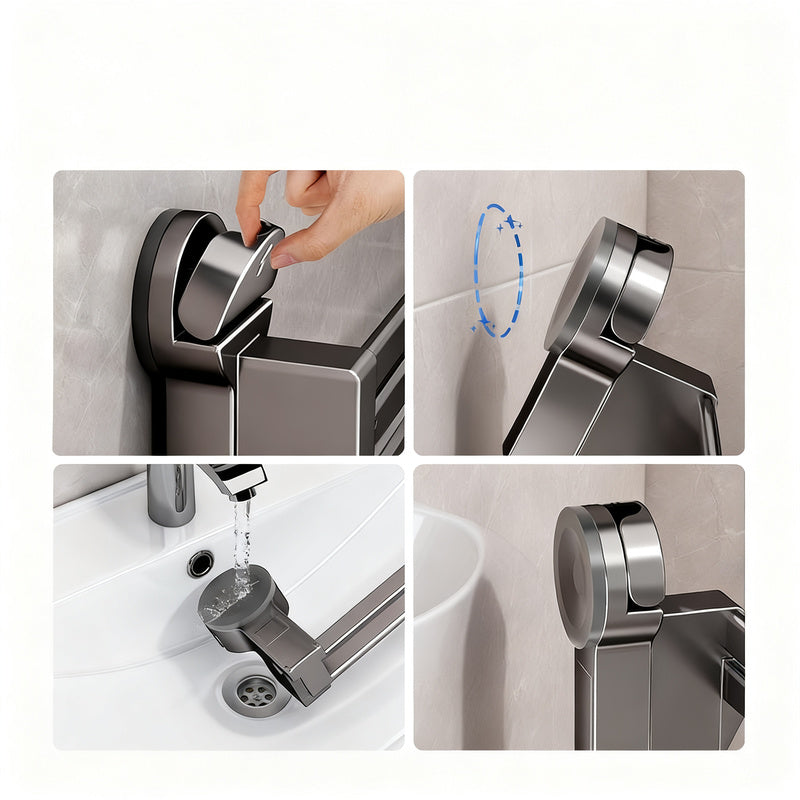 Bathroom slipper holder with suction cup, extendable