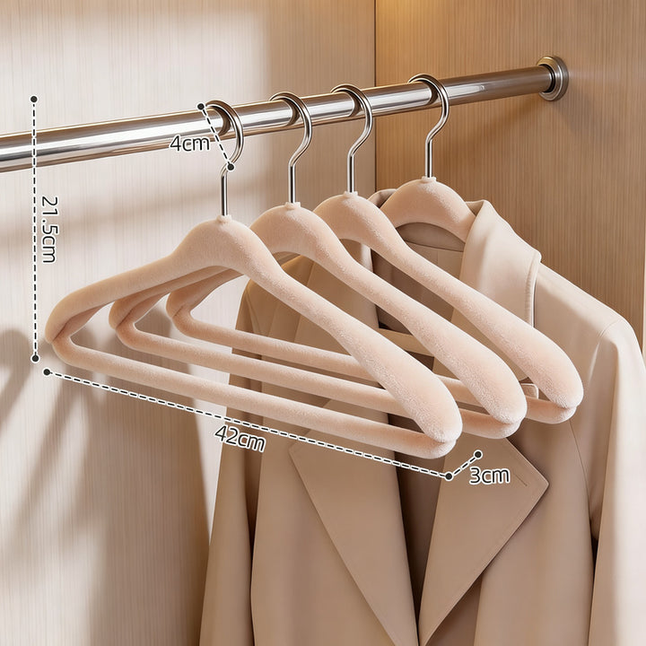 Flocked hangers, non-slip, wide shoulders