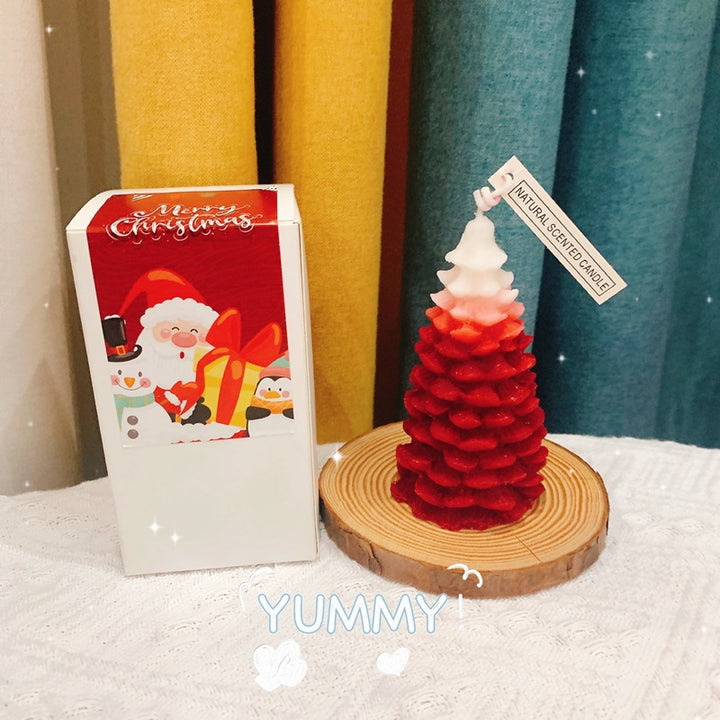 Handcrafted Christmas tree scented candle made of soy wax