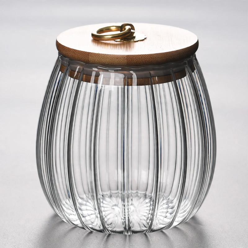Flower-shaped glass storage, transparent, modern