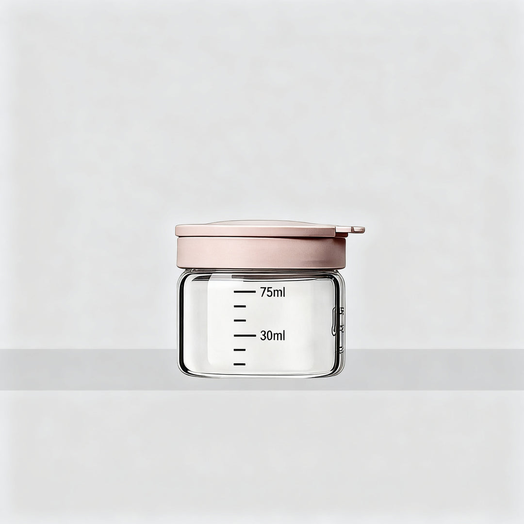 Borosilicate glass storage jar with measurement scale