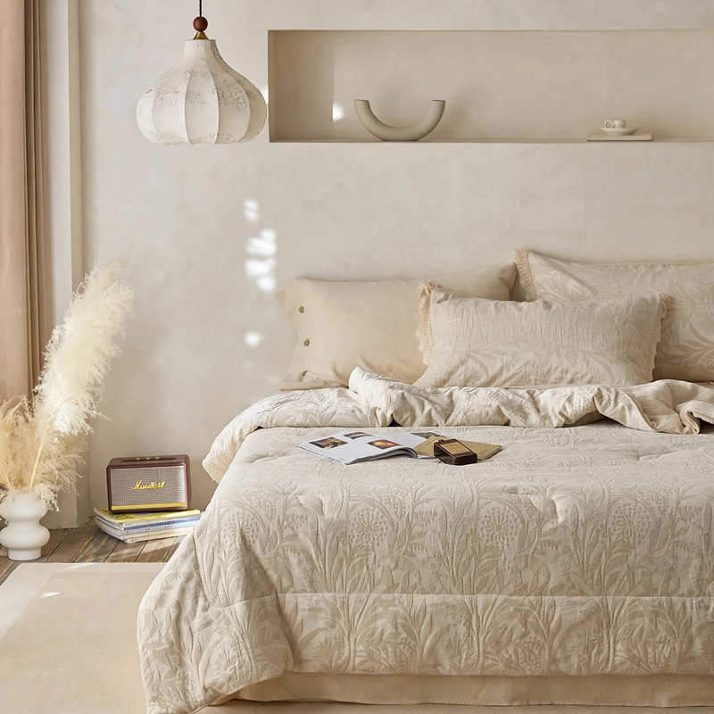 Duvet, cotton, soy fiber filling, year-round