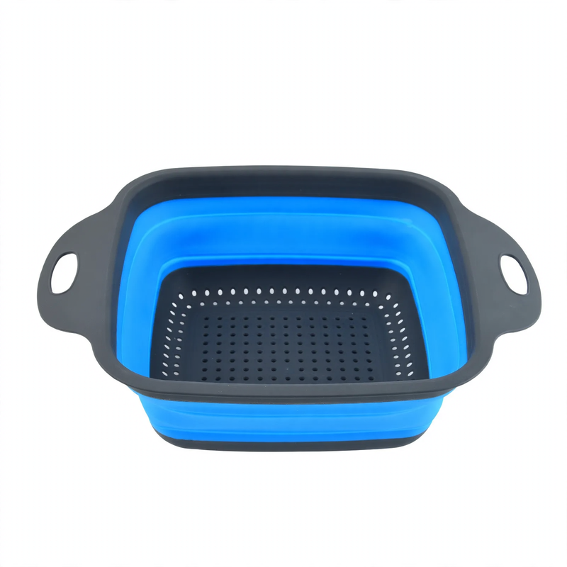 Folding vegetable bowl with strainer