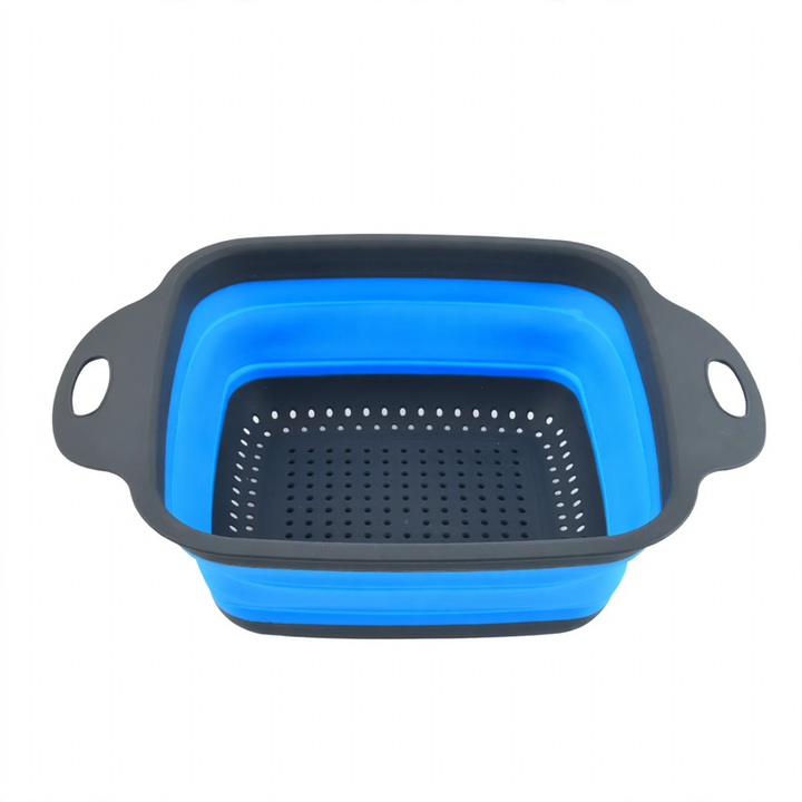 Folding vegetable bowl with strainer