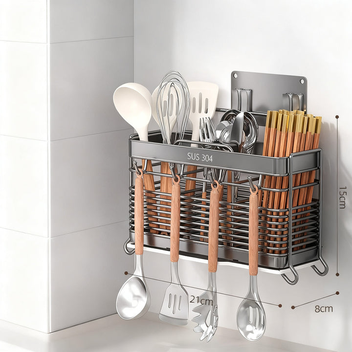 Stainless steel chopstick holder with drip function