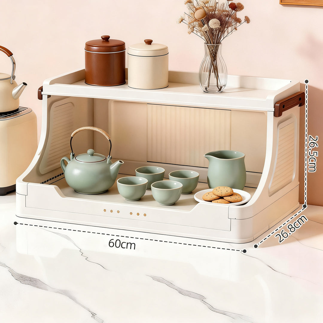 Foldable storage cabinet with three levels