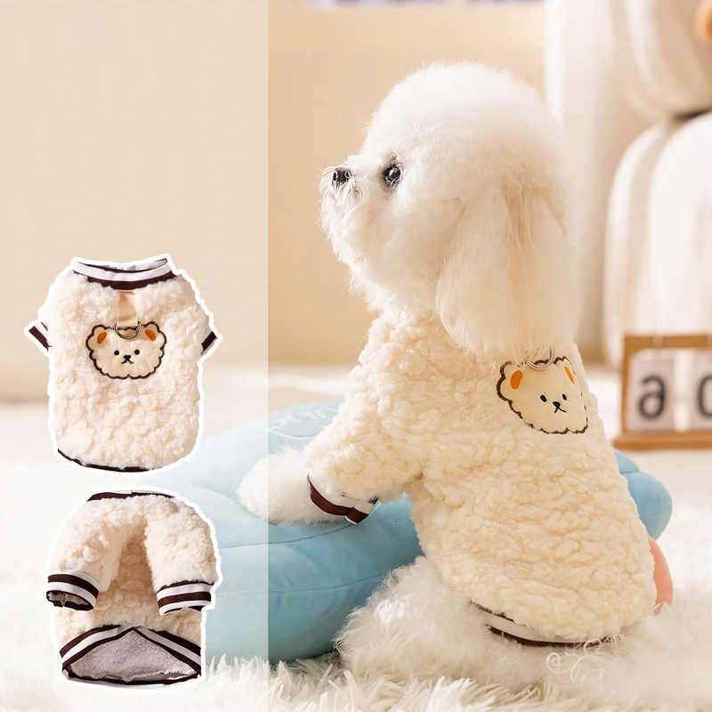 Fleece clothing for dogs and cats, two legs, winter