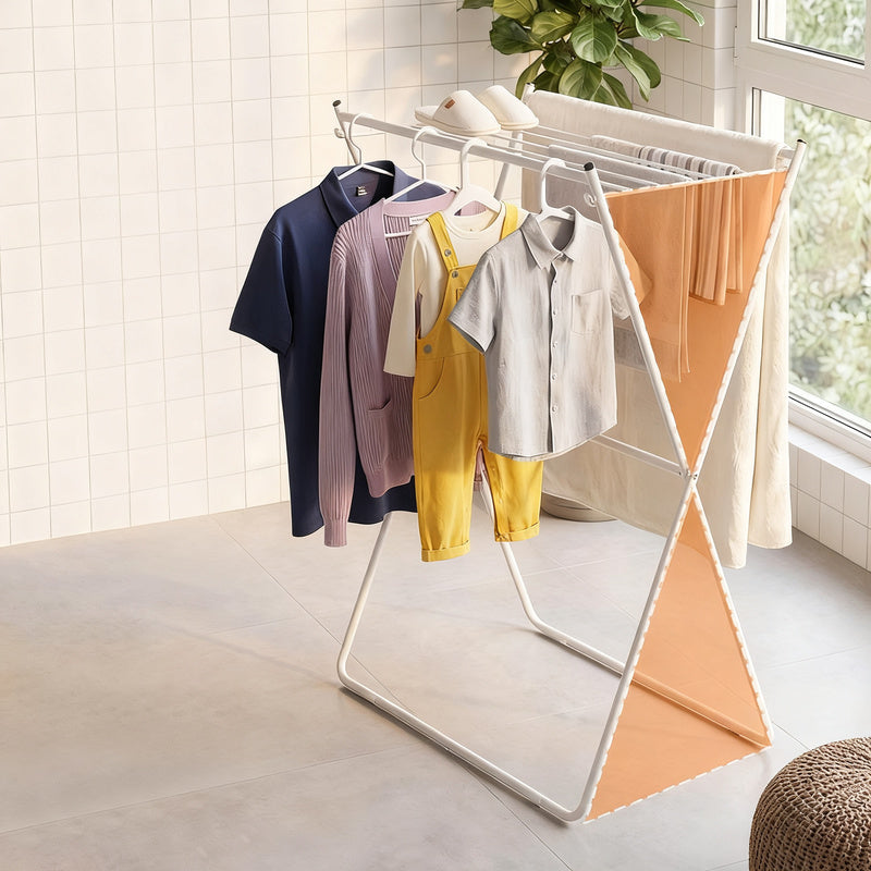 Foldable drying rack, double-layered, for balcony