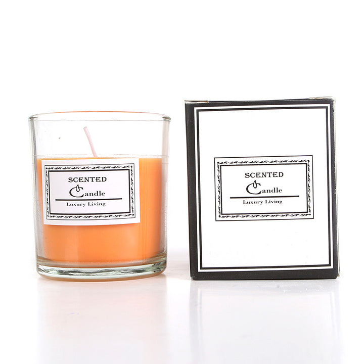 Scented candle from soy wax, cylinder