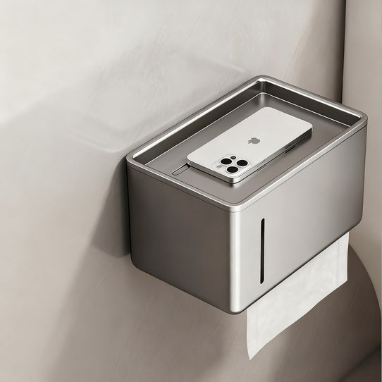 Toilet paper holder, wall mount, aluminum