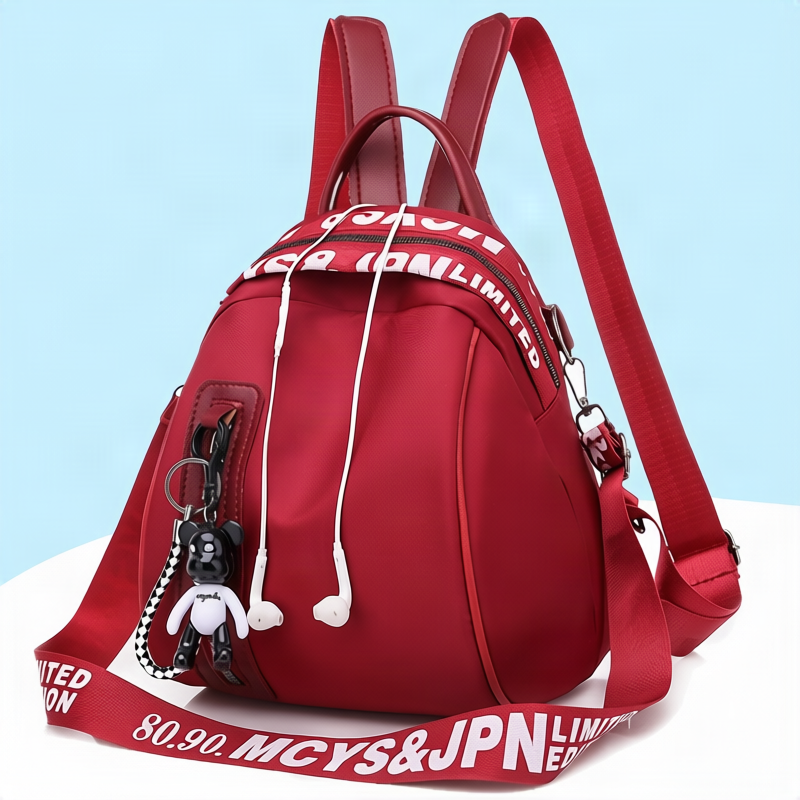 Cotton backpack for women, versatile, streetwear style