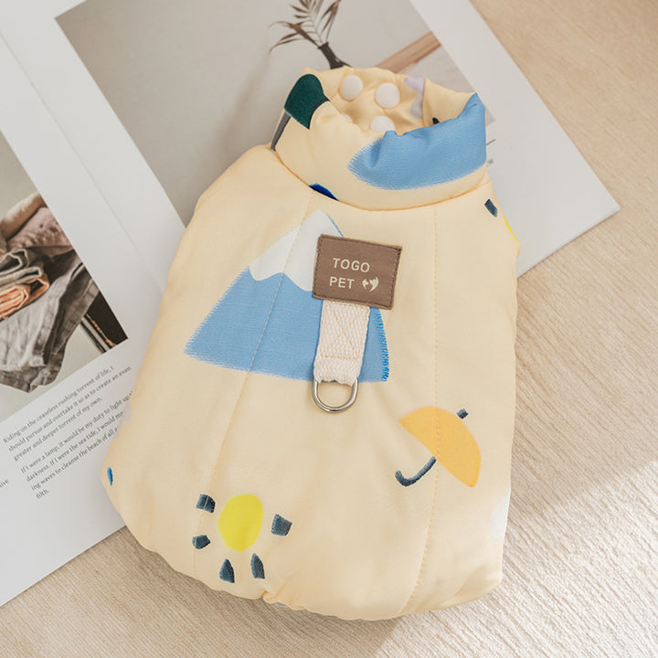 Polyester vest for pets with print