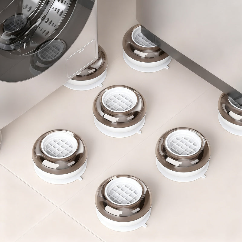Wedge supports for washing machines with suction cups