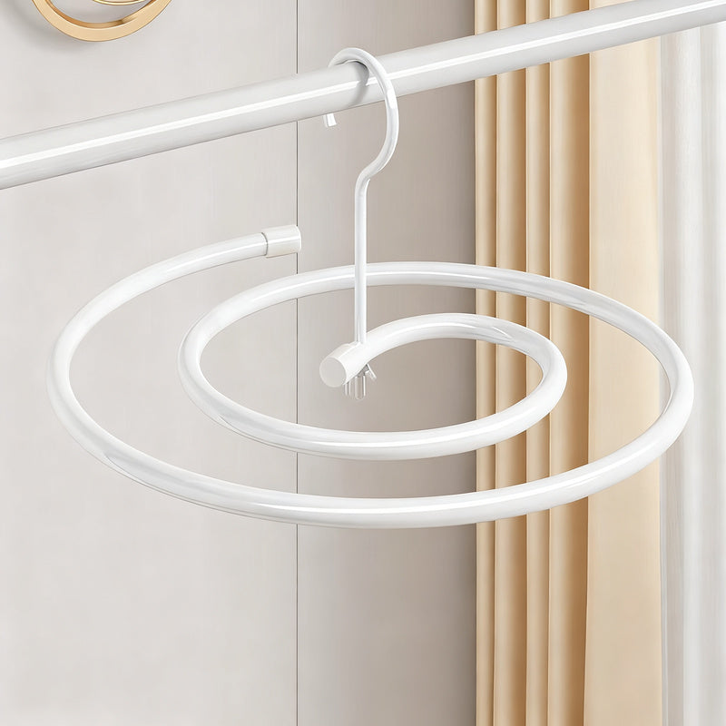 Clothes dryer spiral-shaped, round or oval