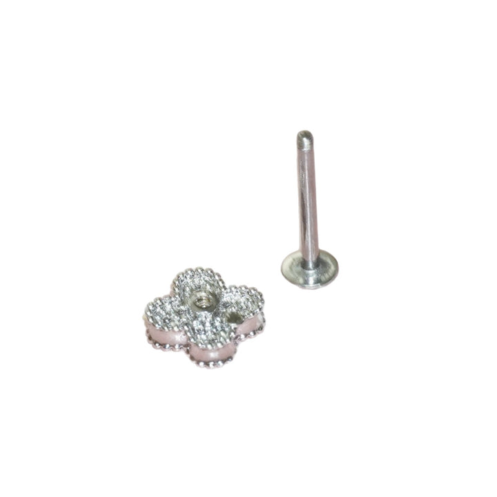 Lip studs stainless steel with rhinestones, various sizes