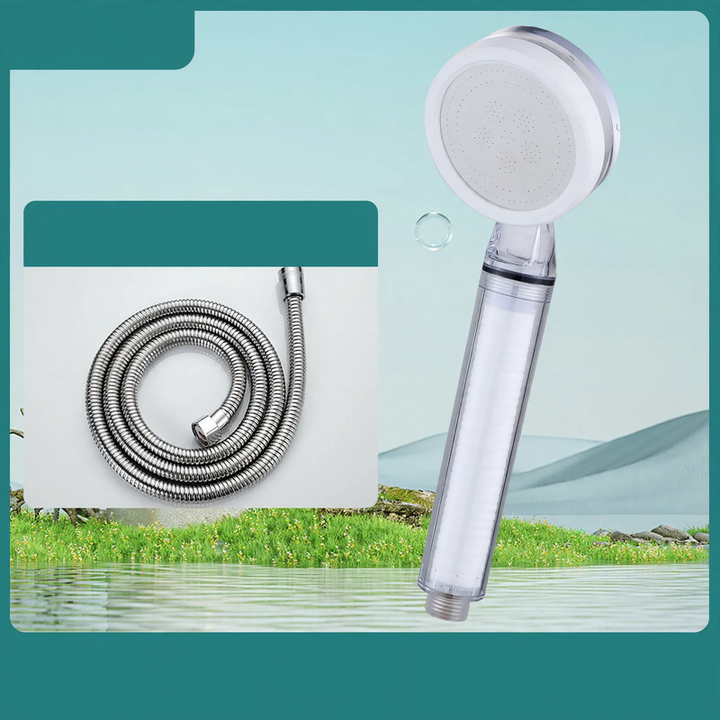Shower head with filtration system and rain function