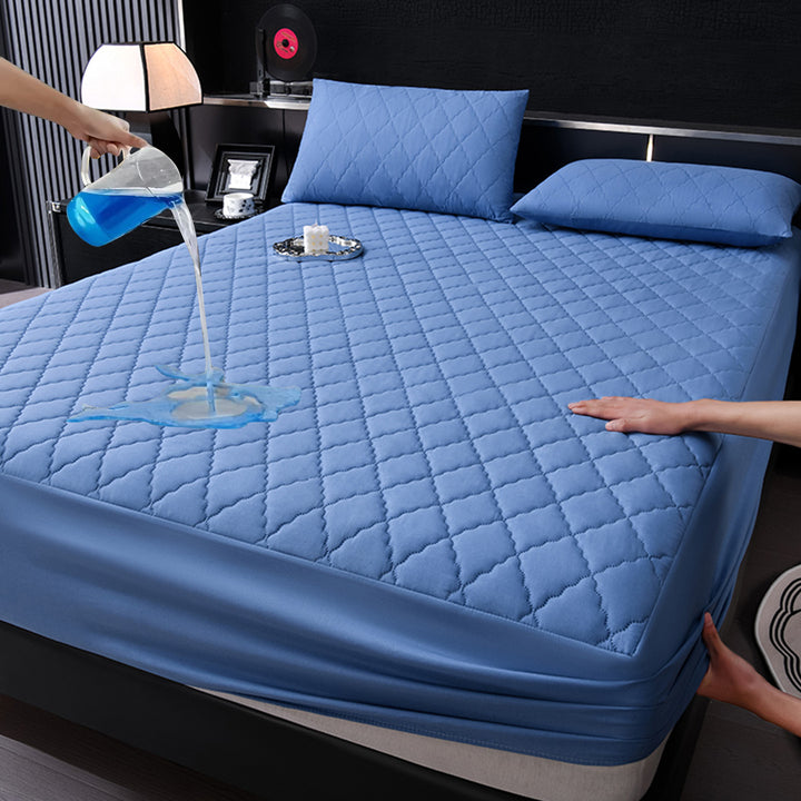 Waterproof fitted sheet with padding