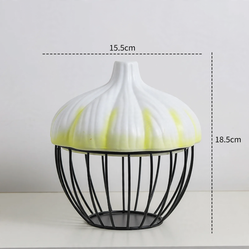 Metal storage basket in country house style, model TJ001