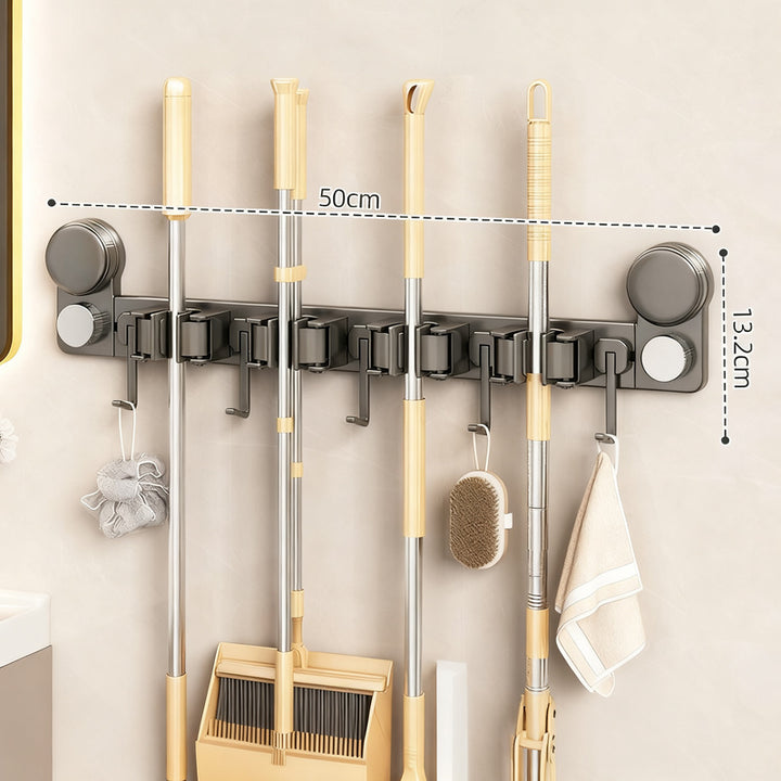 Suction cup wall holder for cleaning tools