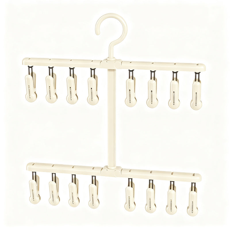 Foldable drying rack with clips
