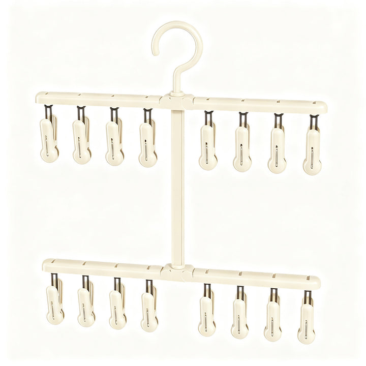 Foldable drying rack with clips