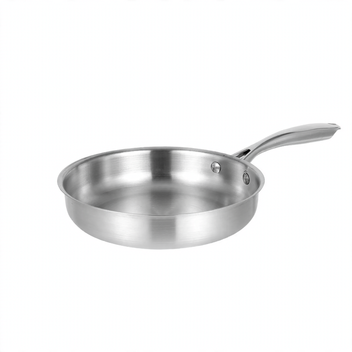 Frying pan, 410 stainless steel, honeycomb pattern