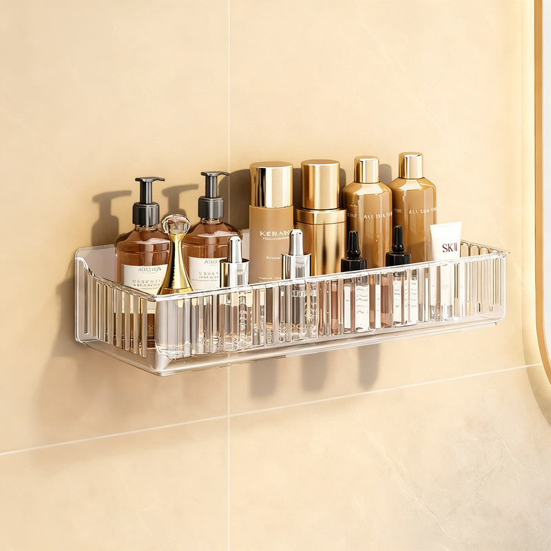 Acrylic wall shelf for bathroom, no drilling