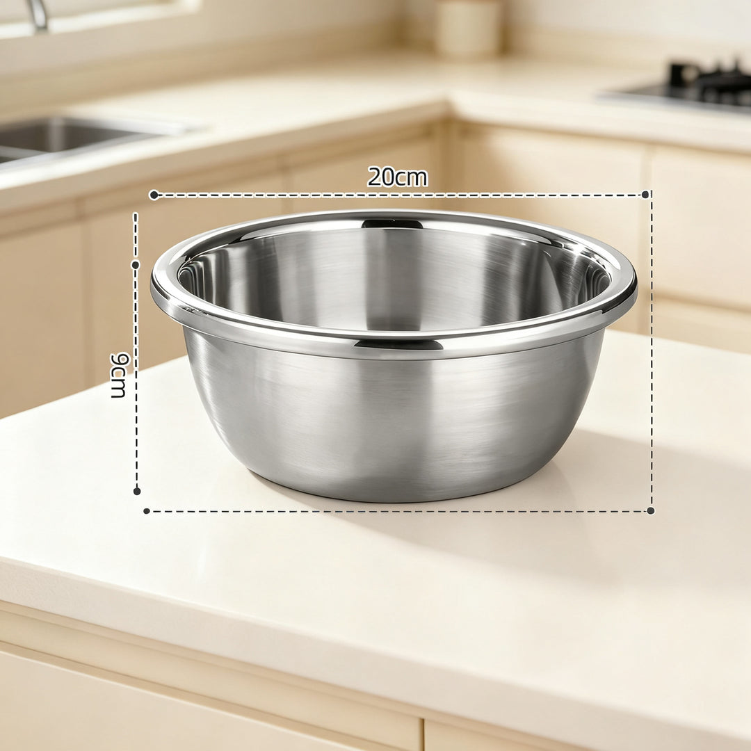 Mixing bowl made of 304 stainless steel, reinforced