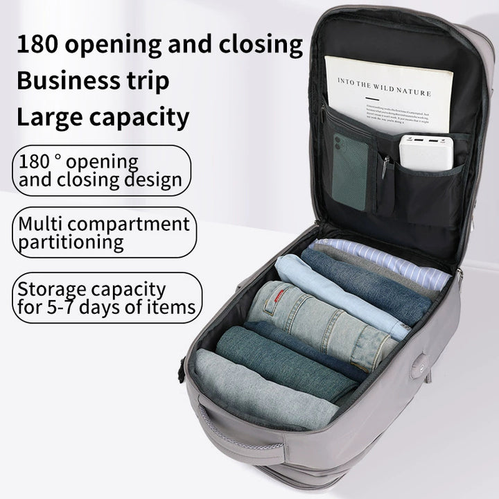 Expandable travel backpack, 36–55 L, for laptops