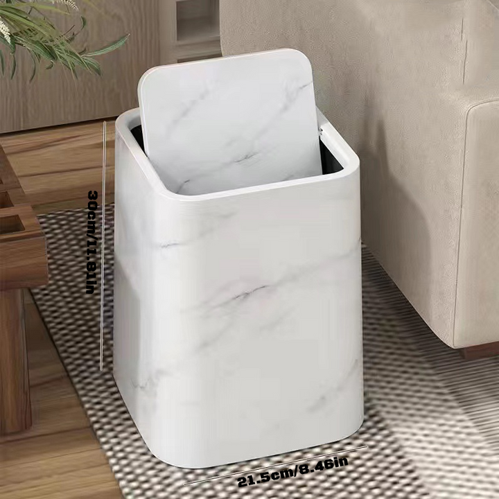 Marble Trash Can | Elegant Swivel Lid | Stornfield