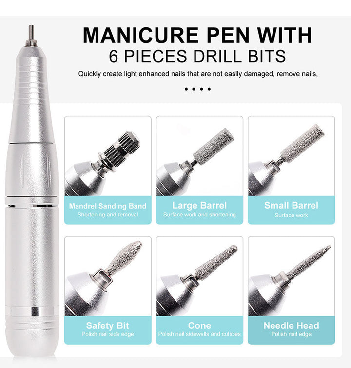 Stornfield | Professional Portable Electric Nail File 45000RPM with Rechargeable Battery | Low Noise Level for Manicure