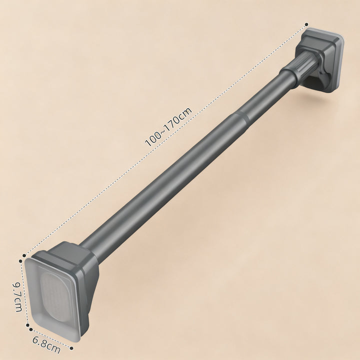 Telescopic stainless steel tension rod without drilling
