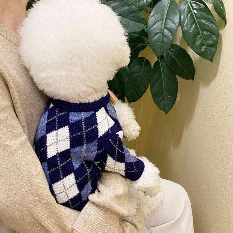 Pet Knit Sweater with Floral Pattern