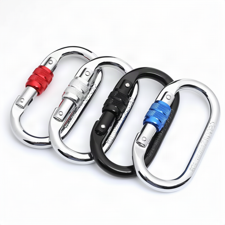 Steel carabiner for climbing, 25 KN