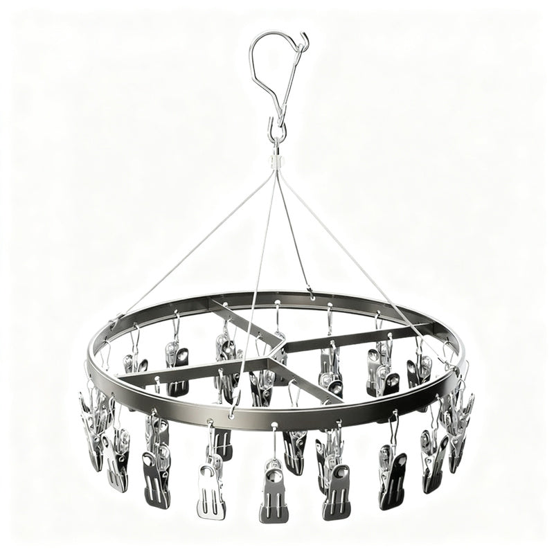 Aluminum drying rack with multiple clips