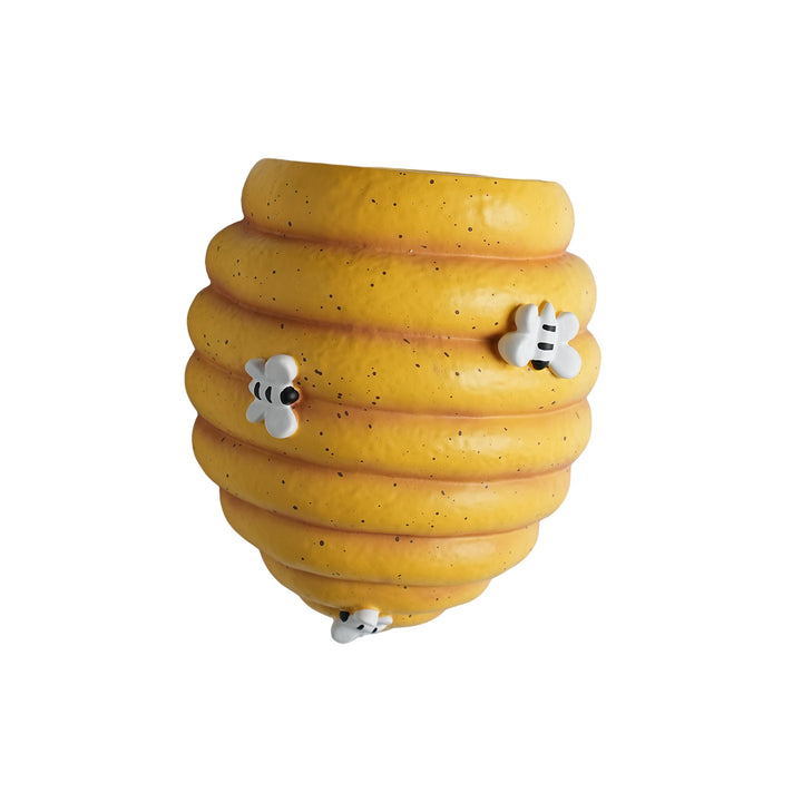 Wall-mounted flower pot with bee motif