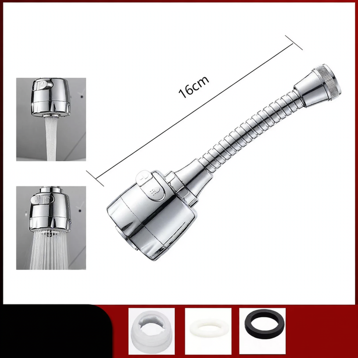 kitchen faucet attachment, extendable, with splash guard