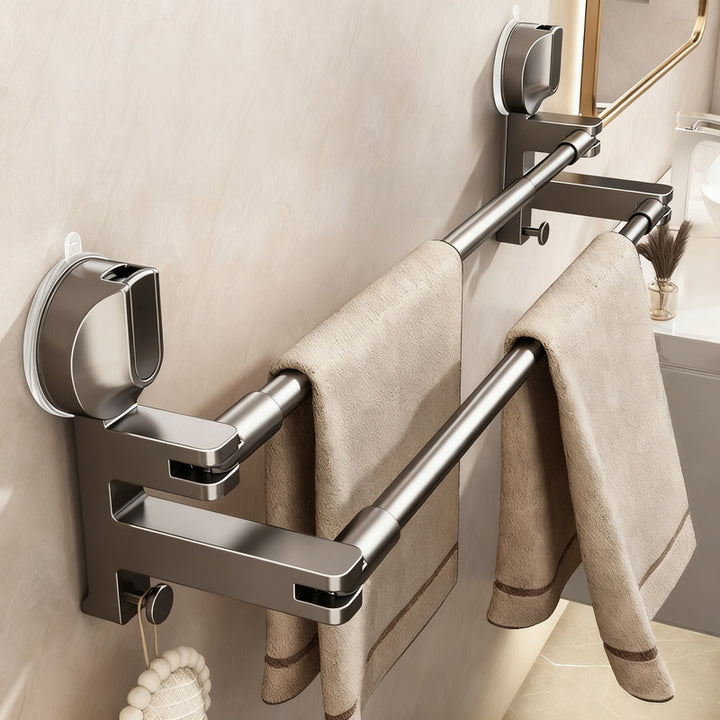 Towel holder with suction cup, extendable