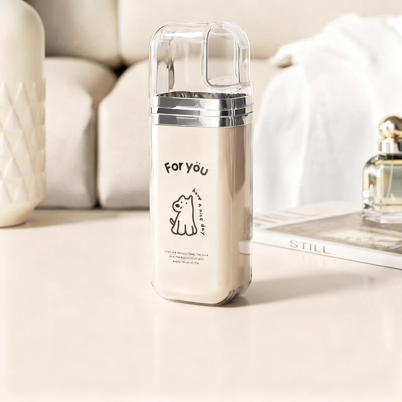 Portable dental care set made of plastic