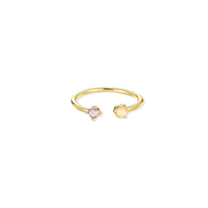 Birthstone ring, adjustable