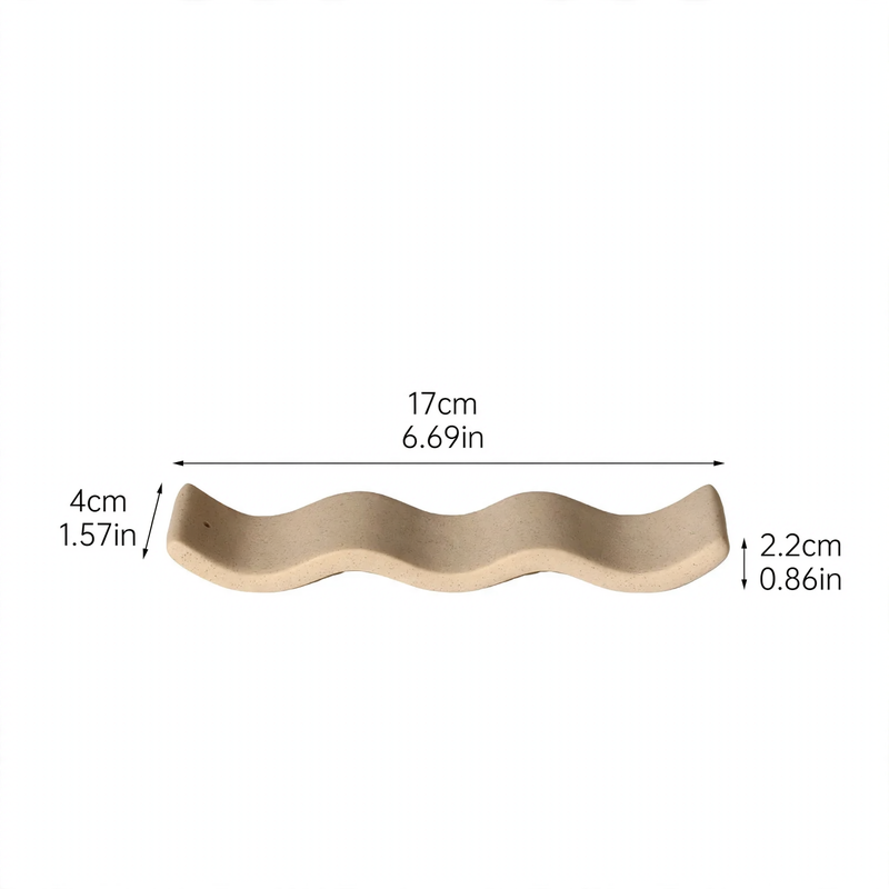 Ceramic Incense Stick Holder, Wave Design