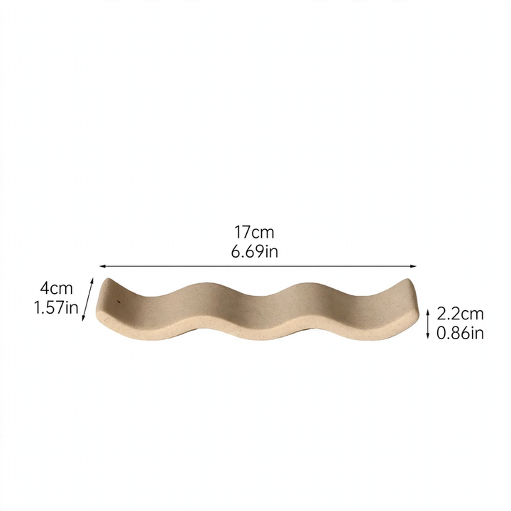Ceramic Incense Stick Holder, Wave Design