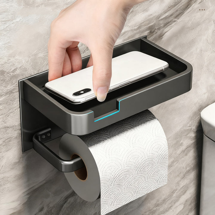 Wall-mounted paper towel holder, no drilling