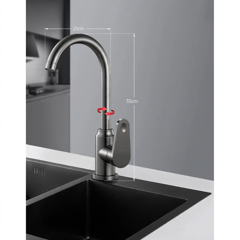 Kitchen faucet with cold and hot water, model HX-A-883