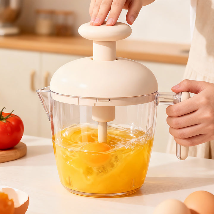 Compressed air mixing cup for whipping and mixing