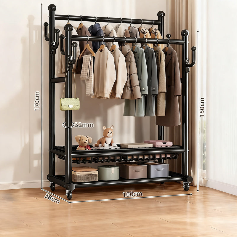 Mobile wardrobe made of carbon steel, Nordic