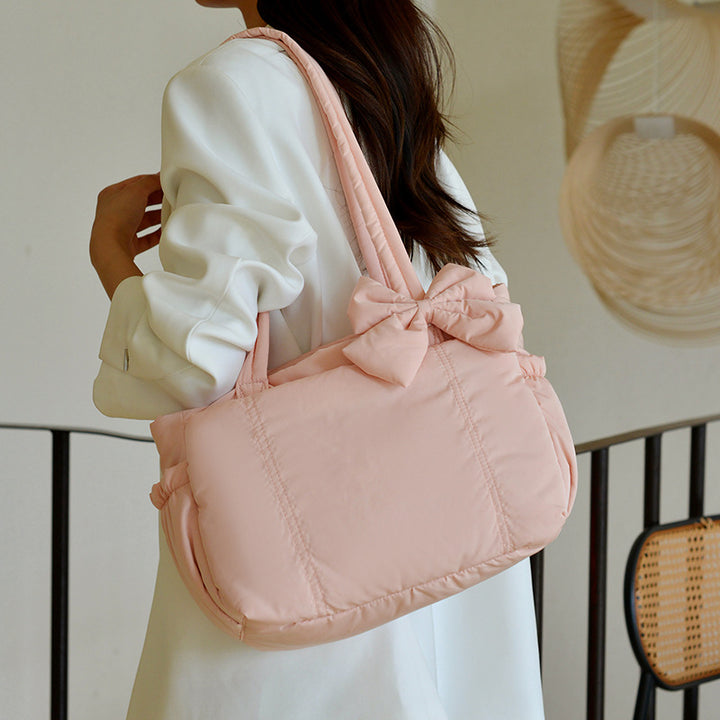 Cotton shoulder bag, tote style