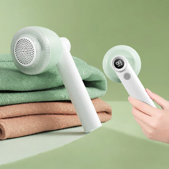 Battery lint remover with display and lint roller